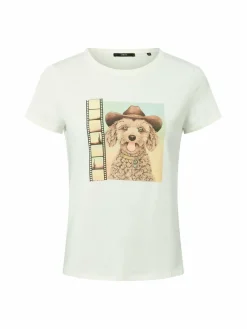 zero Shirts & Tops*Damen T-Shirt ecru braun bedruckt