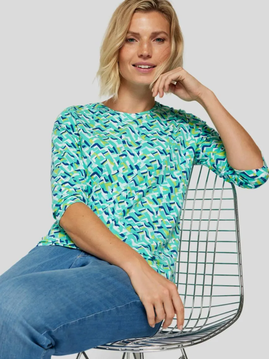 RABE Shirts & Tops*Damen T-Shirt grün gemustert