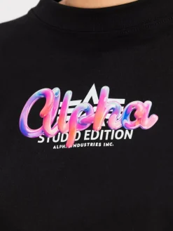 Alpha Industries Shirts & Tops*Damen T-Shirt schwarz uni