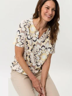 Frank Walder Blusen*Damen T-Shirt mehrfarbig gemustert