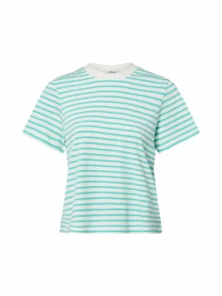 s.Oliver Shirts & Tops*Damen T-Shirt ecru mint gestreift