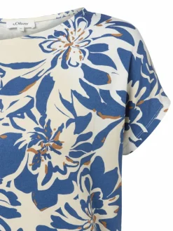 s.Oliver Shirts & Tops*Damen T-Shirt weiß blau gemustert