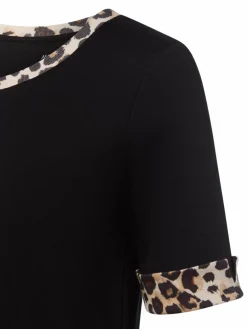 Marc Cain Collections Shirts & Tops*Damen T-Shirt schwarz beige strukturiert