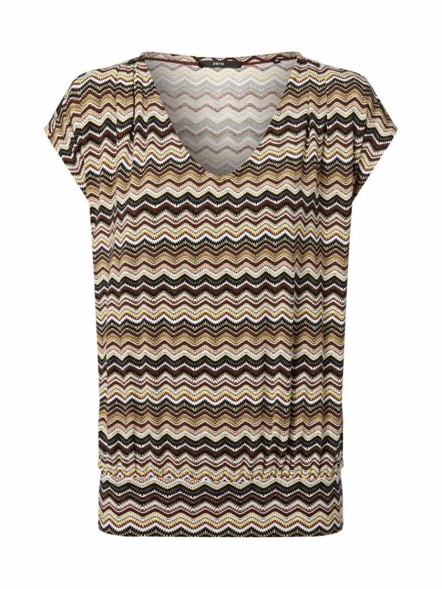 zero Shirts & Tops*Damen T-Shirt weiß mehrfarbig gemustert