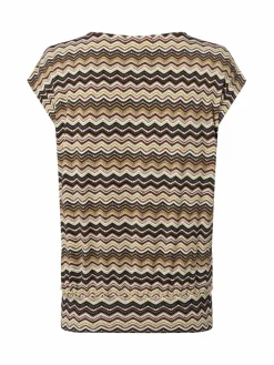 zero Shirts & Tops*Damen T-Shirt weiß mehrfarbig gemustert