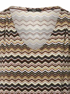 zero Shirts & Tops*Damen T-Shirt weiß mehrfarbig gemustert