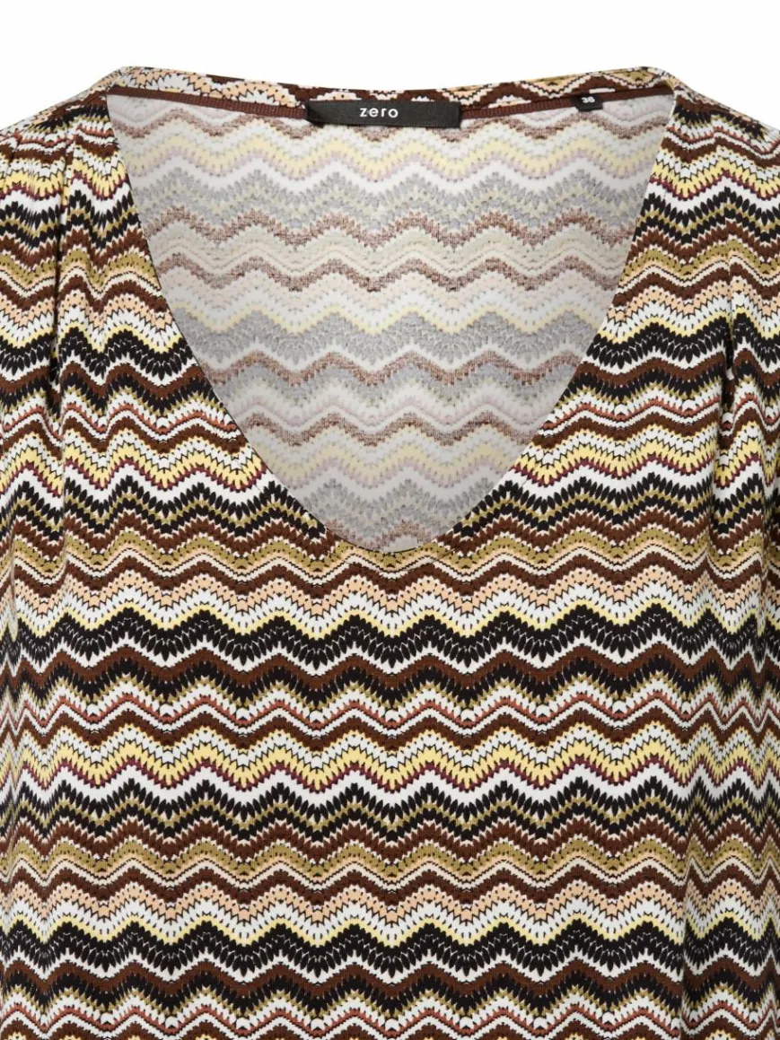 zero Shirts & Tops*Damen T-Shirt weiß mehrfarbig gemustert