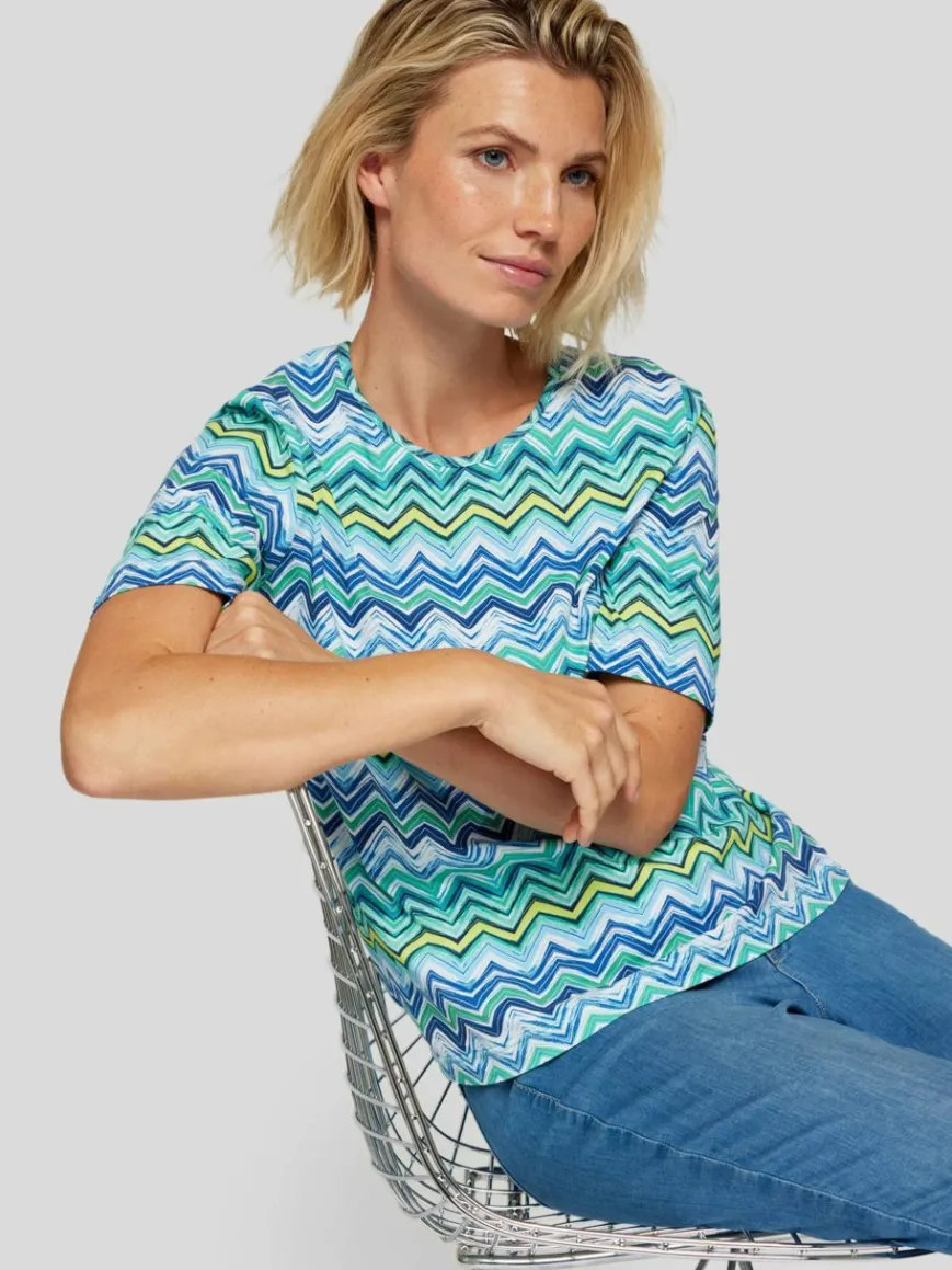 RABE Shirts & Tops*Damen T-Shirt grün gemustert