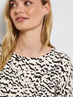 Street One Shirts & Tops*Damen T-Shirt beige schoko gemustert