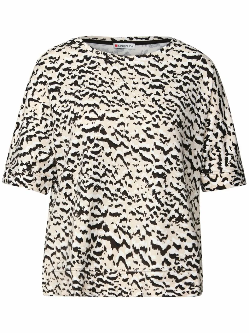 Street One Shirts & Tops*Damen T-Shirt beige schoko gemustert