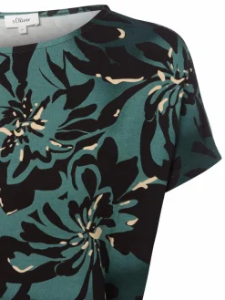 s.Oliver Shirts & Tops*Damen T-Shirt tanne schwarz gemustert