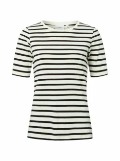 comma Shirts & Tops*Damen T-Shirt ecru schwarz gestreift