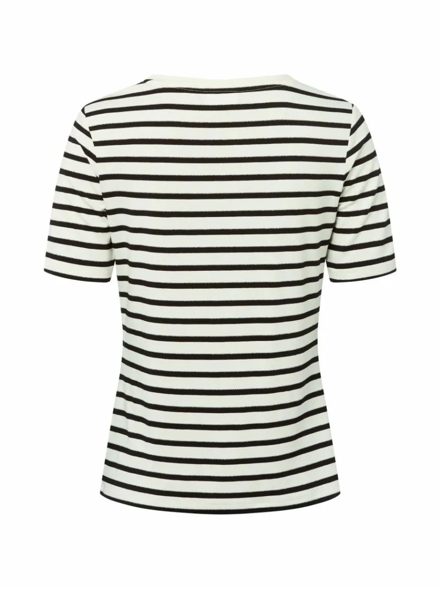 comma Shirts & Tops*Damen T-Shirt ecru schwarz gestreift