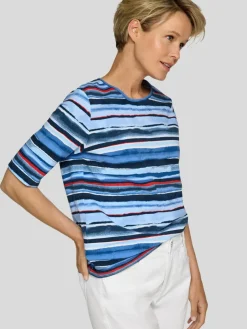 RABE Shirts & Tops*Damen T-Shirt blau gemustert