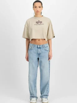 Alpha Industries Shirts & Tops*Damen T-Shirt beige bedruckt