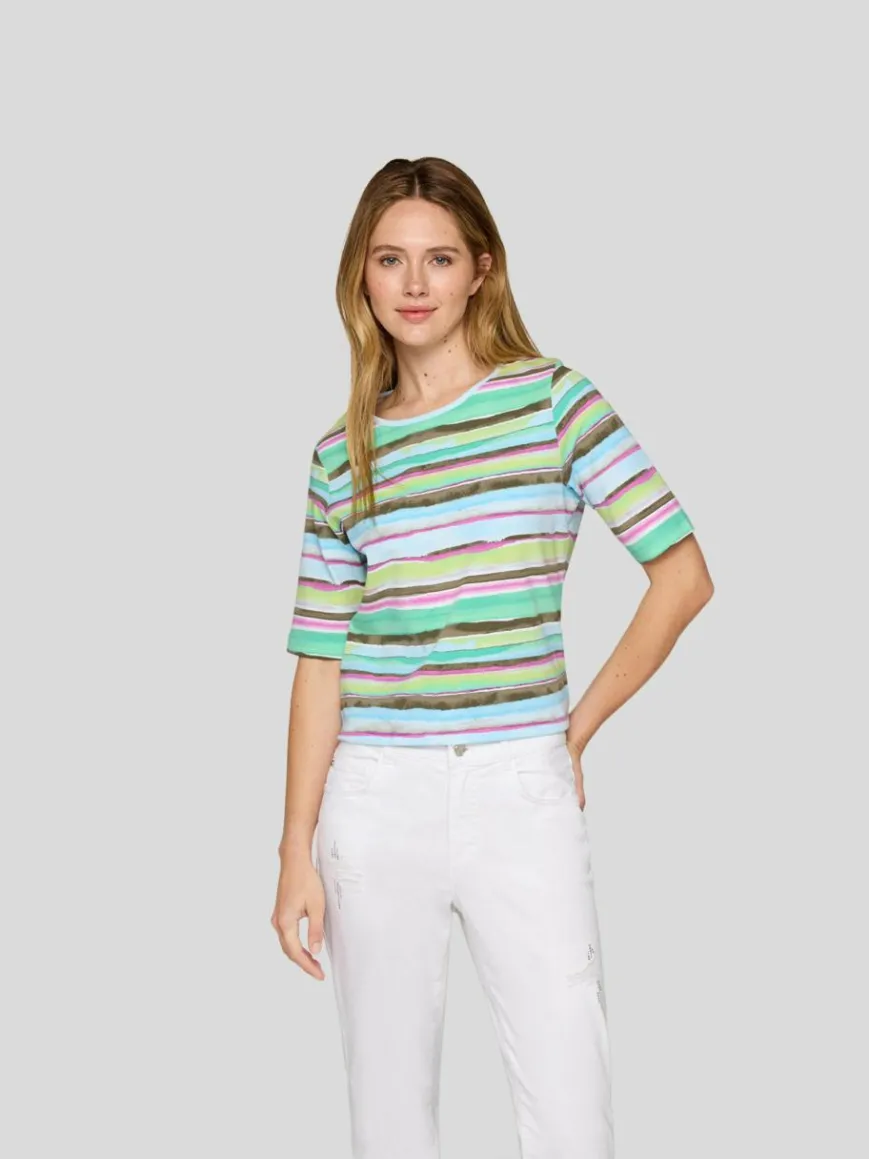 RABE Shirts & Tops*Damen T-Shirt grün gemustert