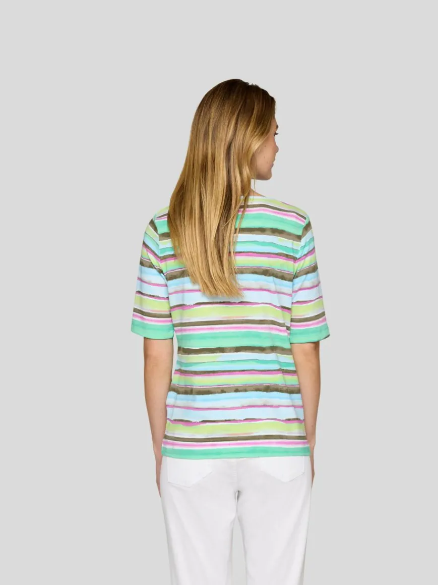 RABE Shirts & Tops*Damen T-Shirt grün gemustert