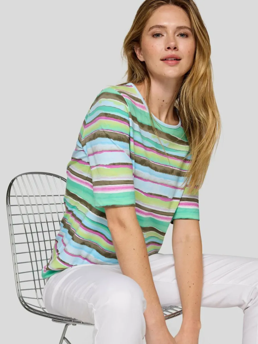 RABE Shirts & Tops*Damen T-Shirt grün gemustert