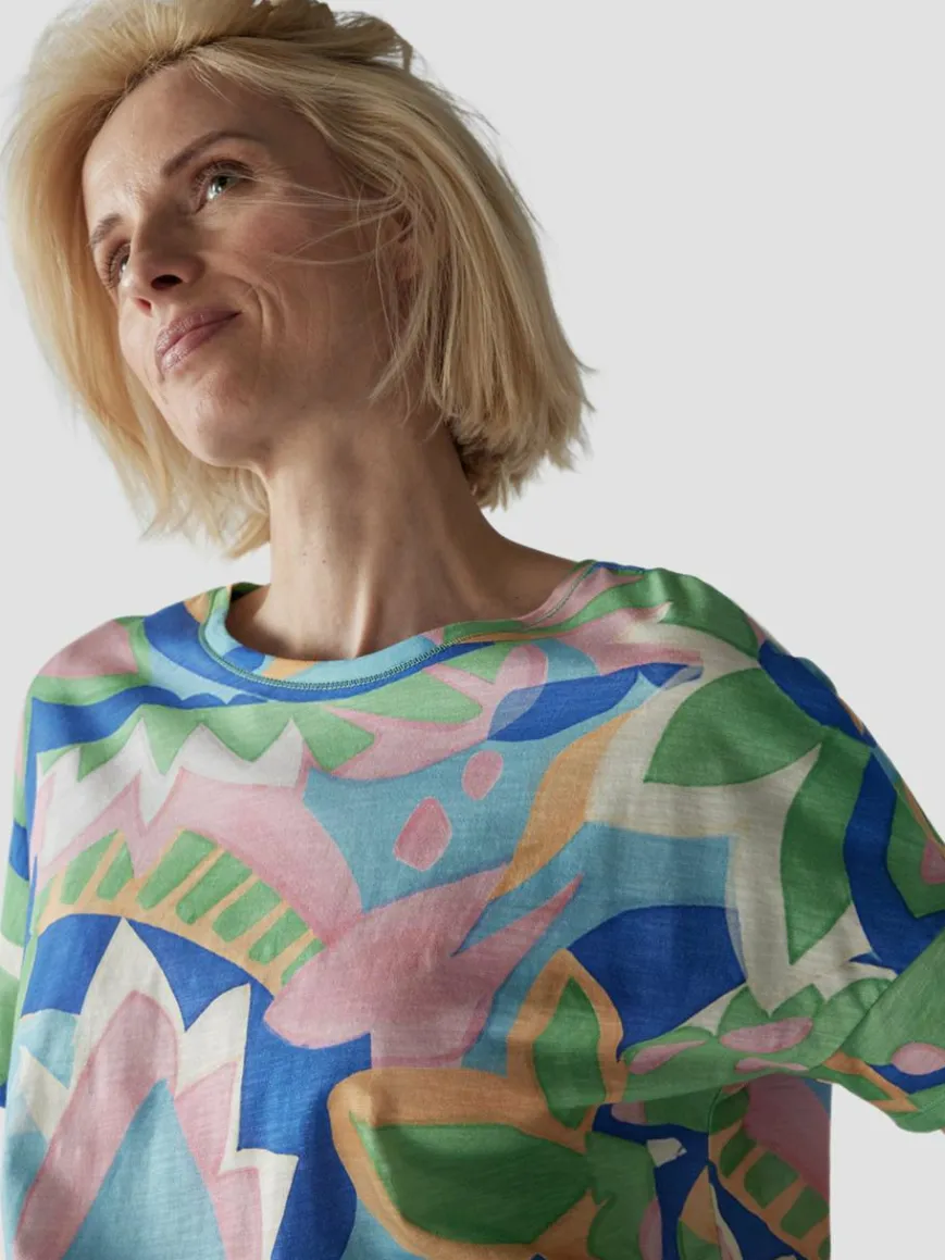 LCMT Shirts & Tops*Damen T-Shirt grün gemustert