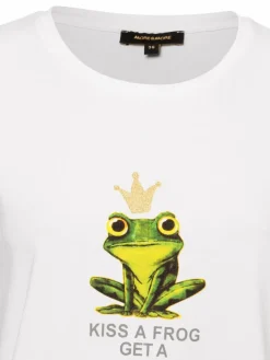 More & More Shirts & Tops*Damen T-Shirt weiß grün uni