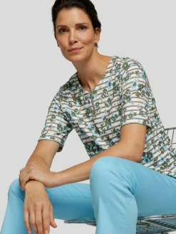 RABE Shirts & Tops*Damen T-Shirt grün gemustert