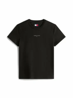 Tommy Jeans Shirts & Tops*Damen T-Shirt schwarz uni