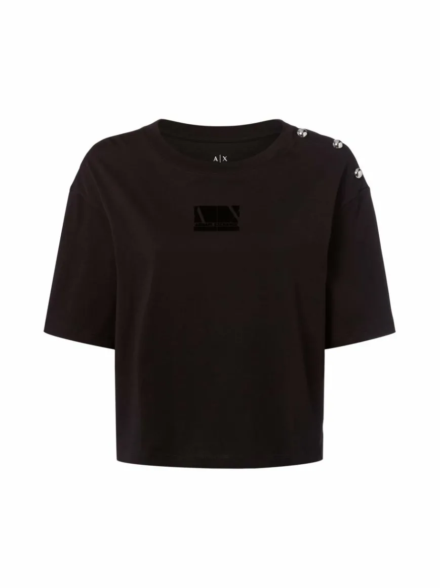 Armani Exchange Shirts & Tops*Damen T-Shirt schwarz uni