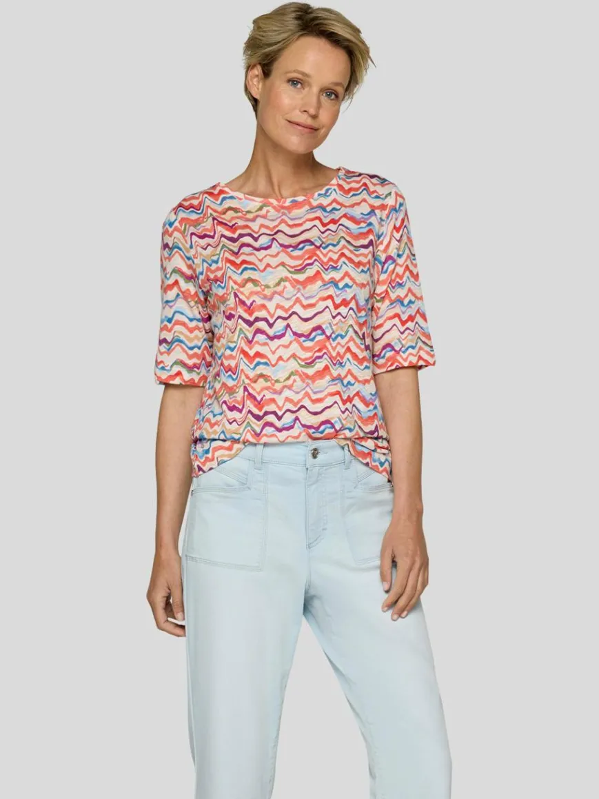 RABE Shirts & Tops*Damen T-Shirt orange gemustert