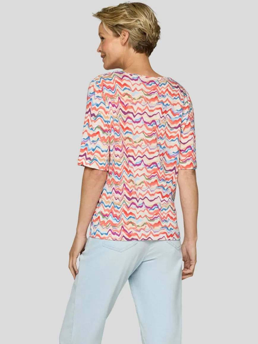 RABE Shirts & Tops*Damen T-Shirt orange gemustert