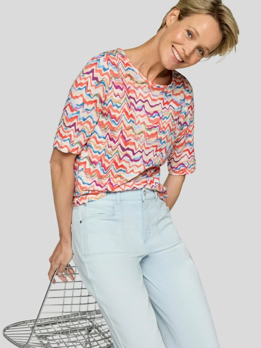 RABE Shirts & Tops*Damen T-Shirt orange gemustert