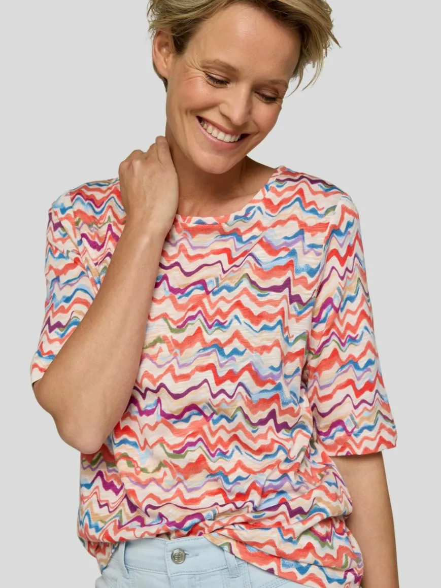 RABE Shirts & Tops*Damen T-Shirt orange gemustert