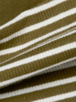 zero Shirts & Tops*Damen T-Shirt khaki weiß gestreift