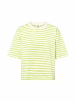 mbyM Shirts & Tops*Damen T-Shirt - Emrys ecru limone gestreift