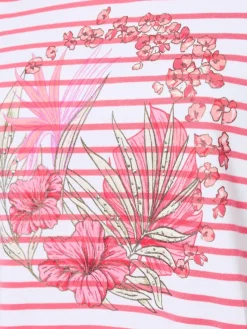 Olsen Shirts & Tops*Damen T-Shirt - Hannah weiß pink gestreift