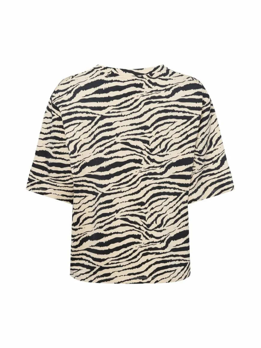 soyaconcept® Sweatshirts & Sweatjacken|Shirts & Tops*Damen T-Shirt - SC-Salome schwarz sand gemustert