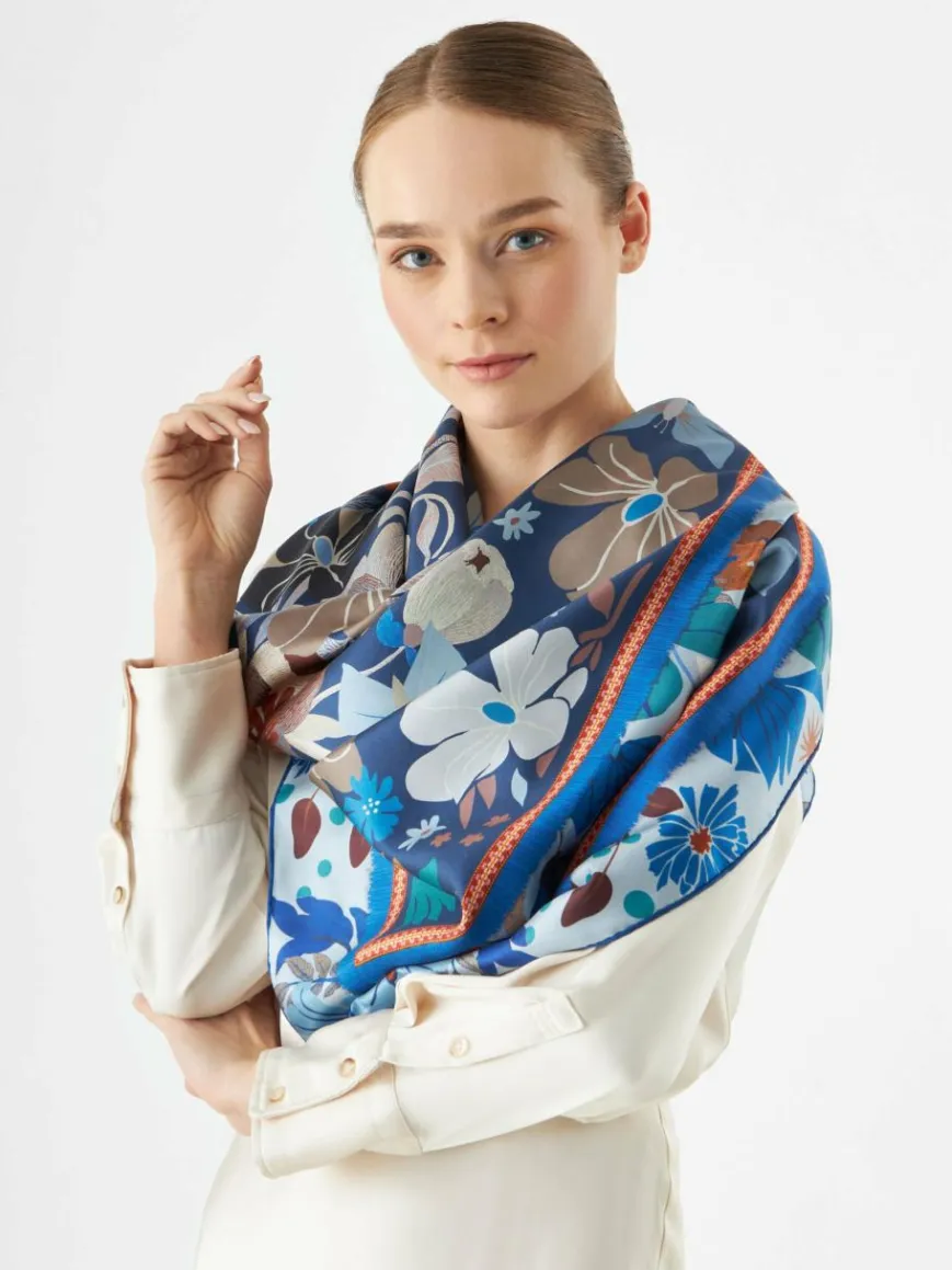 Codello Schals & Tücher*Damen Tuch blau gemustert