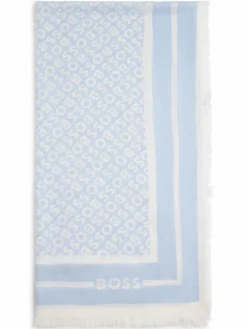 BOSS Schals & Tücher*Damen Tuch - Laik hellblau ecru gemustert