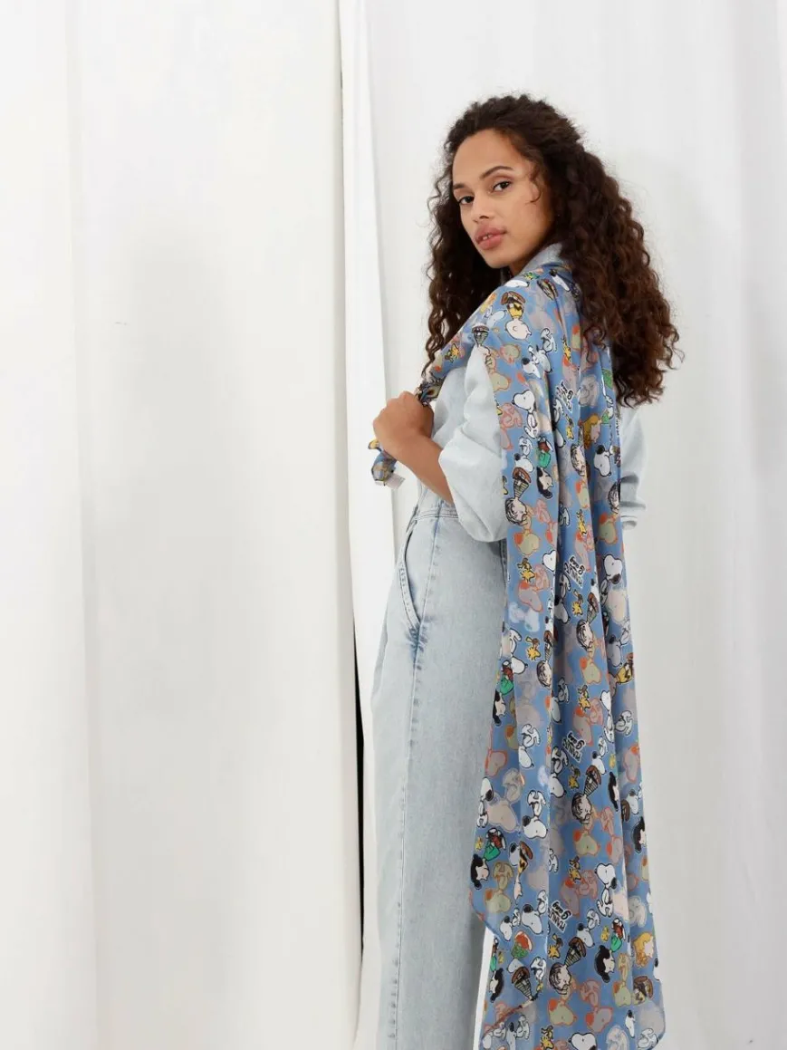 Codello Schals & Tücher*Damen Tuch - PEANUTS blau bedruckt