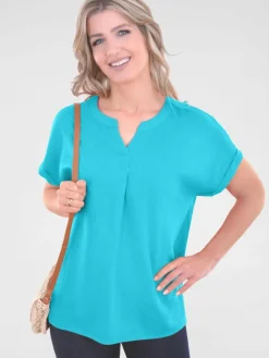 Navigazione Blusen*Damen Tunika türkis uni