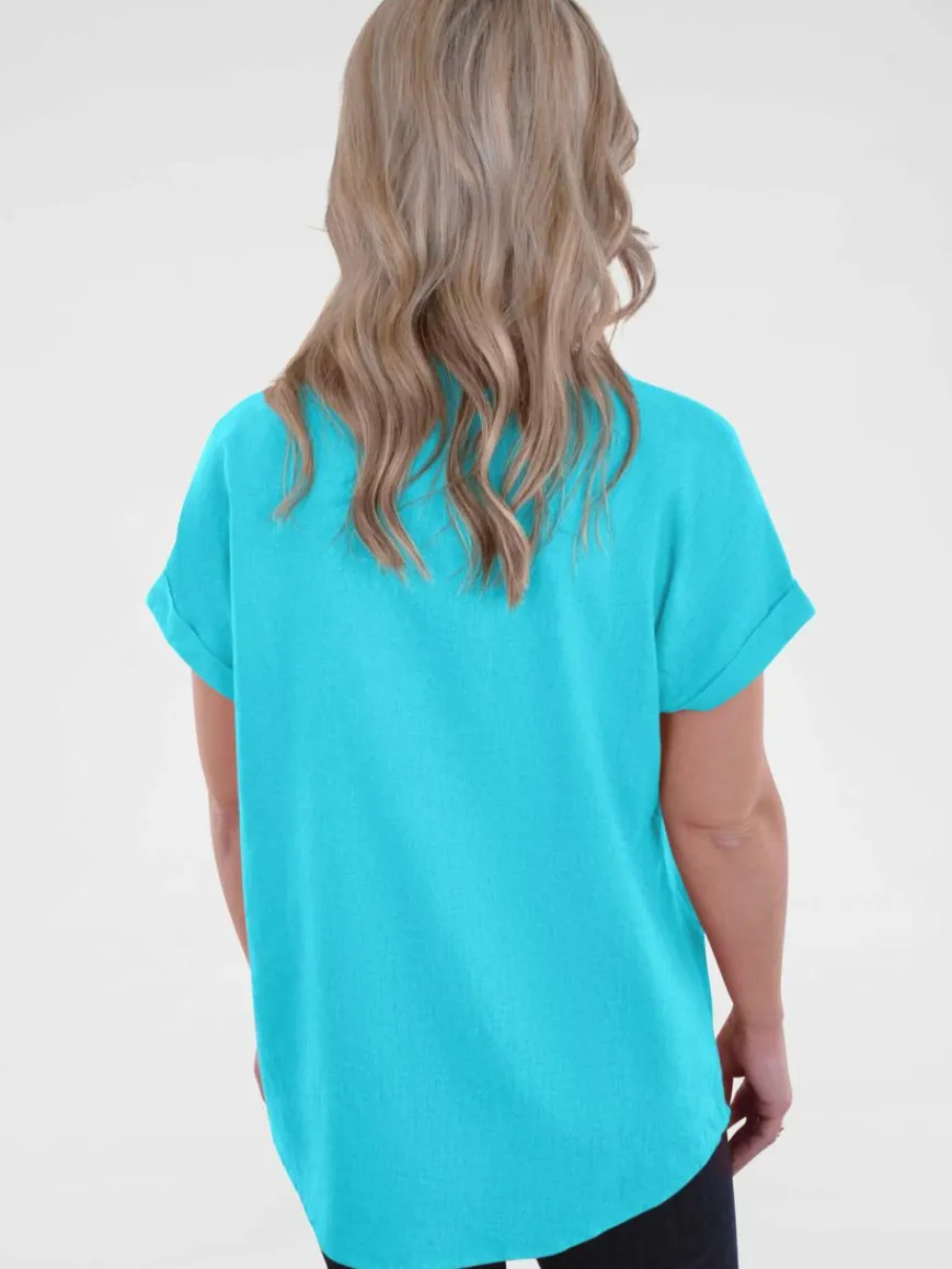 Navigazione Blusen*Damen Tunika türkis uni