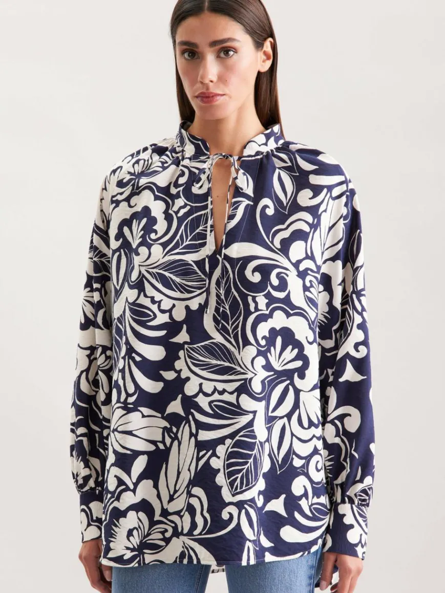 Seidensticker Blusen*Damen Tunika - Druck blau bedruckt