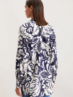 Seidensticker Blusen*Damen Tunika - Druck blau bedruckt