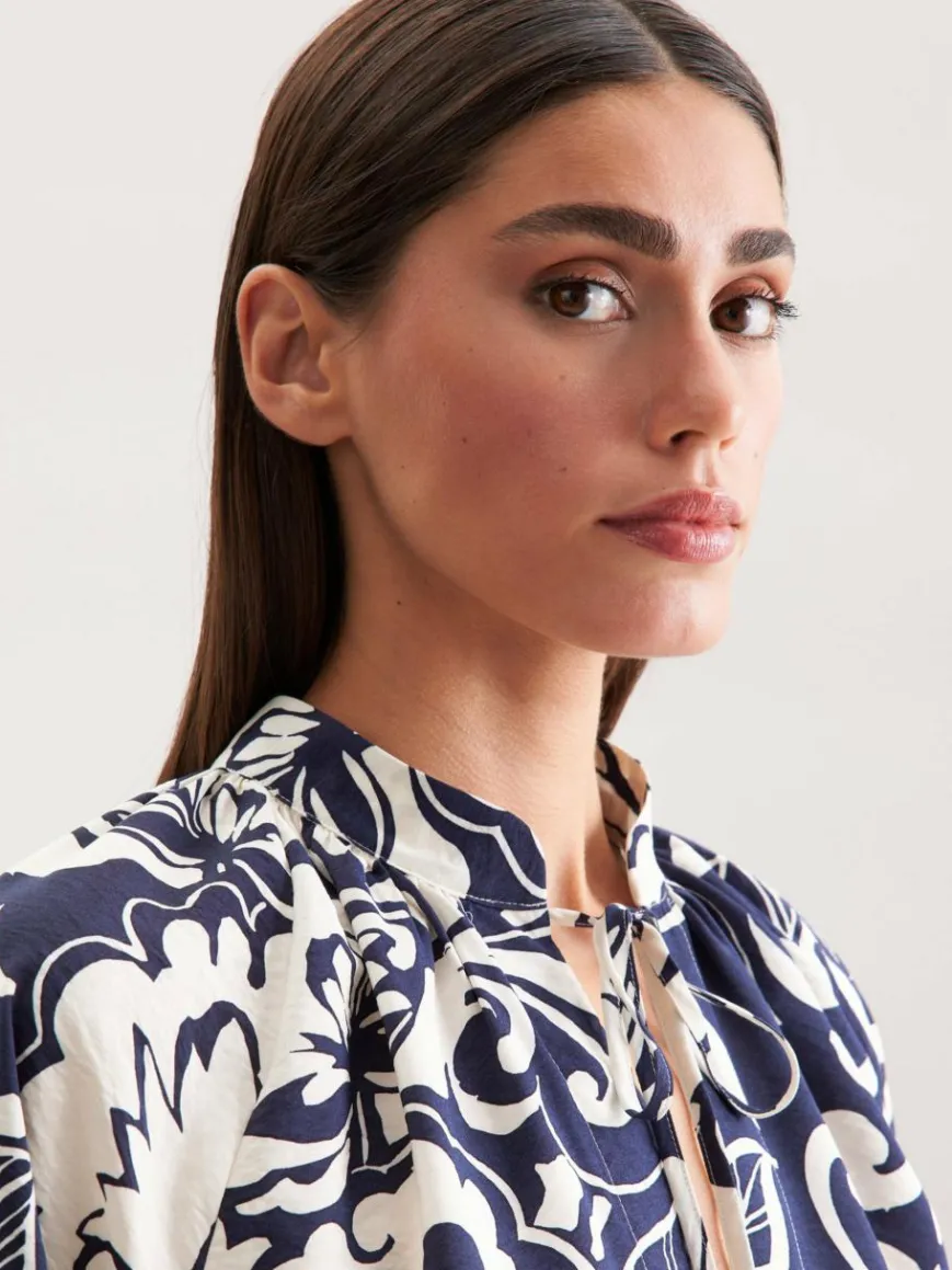 Seidensticker Blusen*Damen Tunika - Druck blau bedruckt