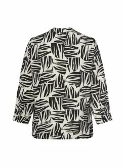 s.Oliver Blusen*Damen Tunikabluse schwarz ecru gemustert