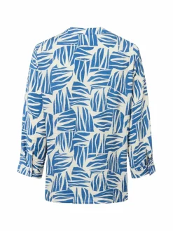 s.Oliver Blusen*Damen Tunikabluse indigo ecru gemustert