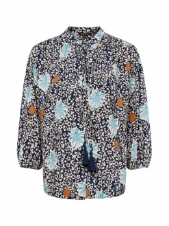 More & More Blusen*Damen Tunikabluse marine mehrfarbig gemustert