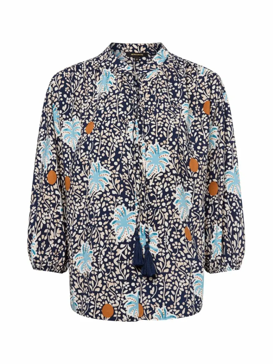 More & More Blusen*Damen Tunikabluse marine mehrfarbig gemustert