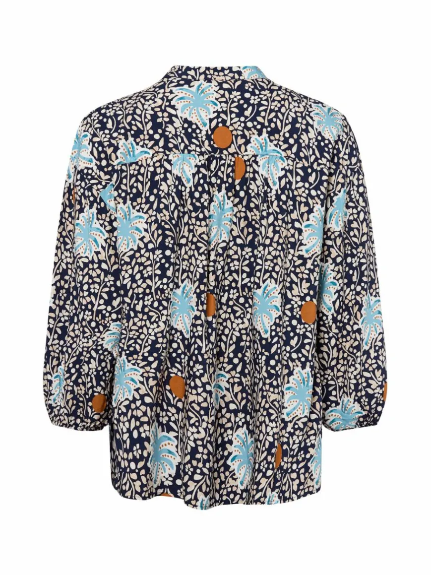 More & More Blusen*Damen Tunikabluse marine mehrfarbig gemustert