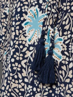 More & More Blusen*Damen Tunikabluse marine mehrfarbig gemustert