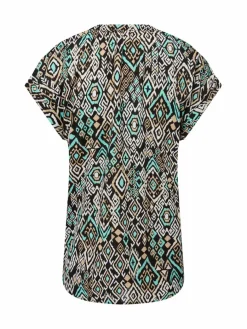 s.Oliver Blusen*Damen Tunikabluse schwarz mint gemustert